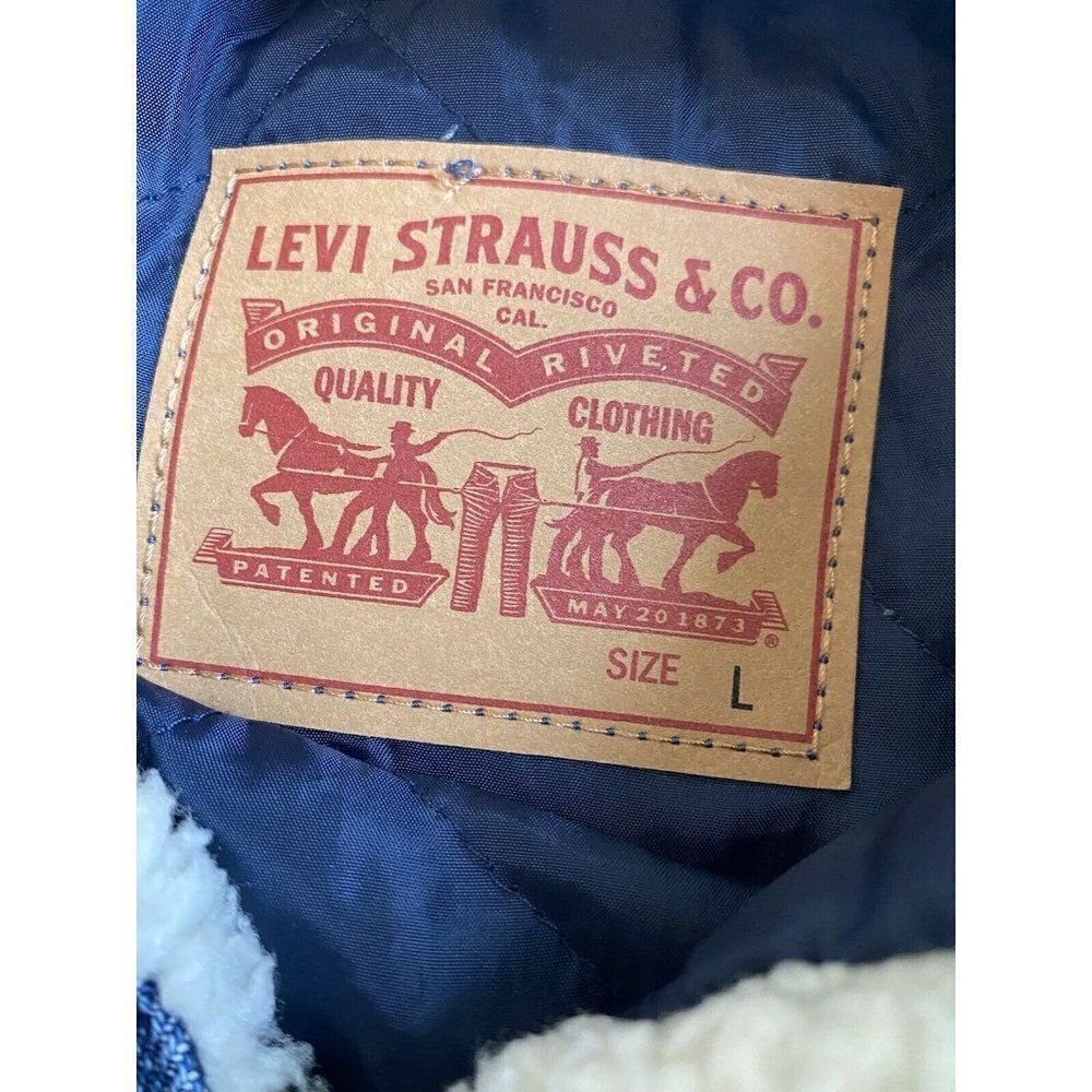 LEVI'S EX-BOYFRIEND Pieced Sherpa Trucker Jacket - Picture 9 of 11